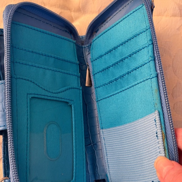 Samantha Brown Blue Crocodile Embossed Wallet - Picture 4 of 6